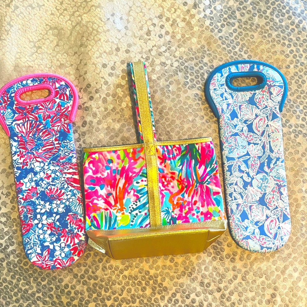 Lilly Pulitzer Wine / Bottle Tote Set